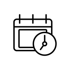 schedule time flat line icon