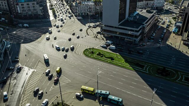 Aerial view of Kyiv Victory Square