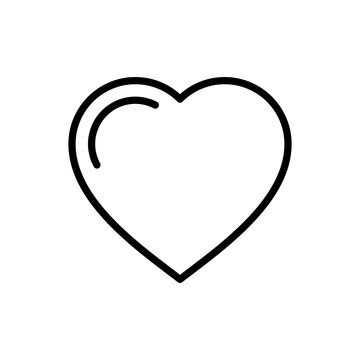 love heart flat line icon