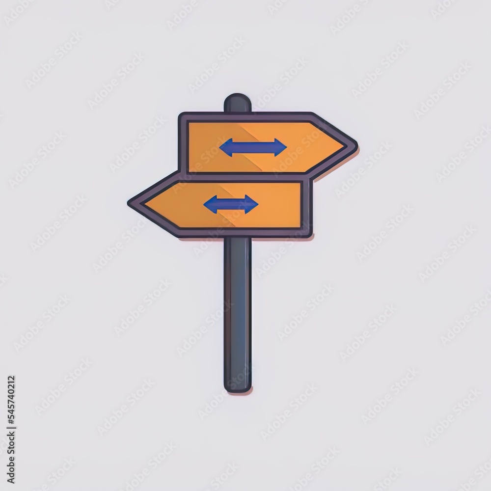 Poster directional sign colored icon. element of road signs and junctions icon for mobile concept and web a