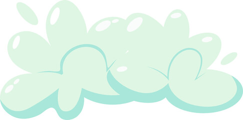 Soap foam with bubbles. Cartoon shampoo and soap foam suds. 