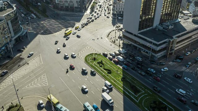Aerial view of Kyiv Victory Square