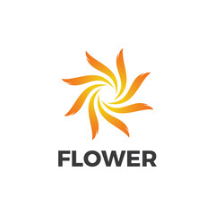 Minimal flower logo design template