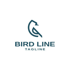 Modern minimal bird logo template