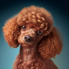 Poodle puppy. Portrait of a poodle dog. Dog portrait