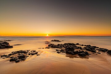 Fototapeta na wymiar Sunset at the Bunbury beach in Western Australia