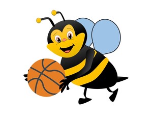 Honeybee playing basketball game in sport events 
