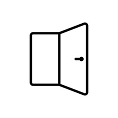open door symbol flat line icon