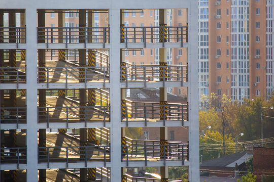 transparent multi-storey car parking. automotive industry