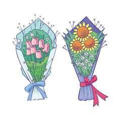 flower bouquet vector illustration