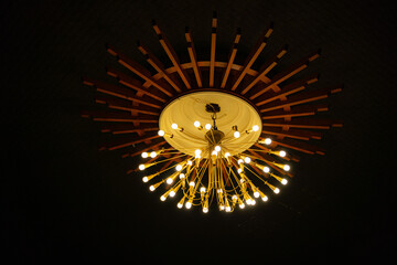 big chandelier on the theater stage