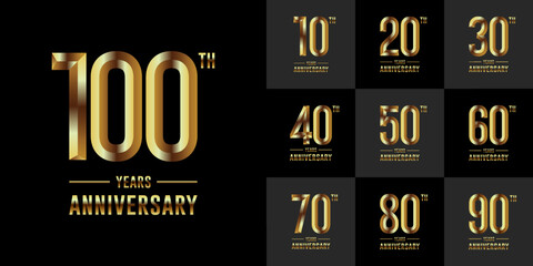 Collection of anniversary template designs. Vector Illustration
