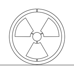 Continuous line drawing Radiation Symbol icon vector illustration concept