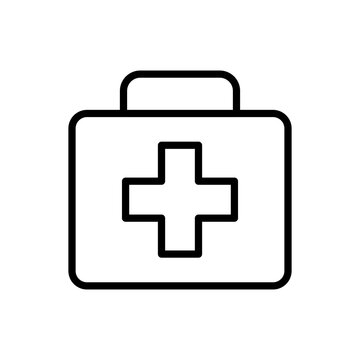 first aid symbol flat line icon