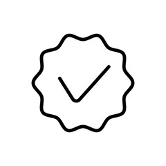 verified symbol flat line icon