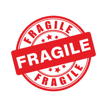 Fragile handle with care sticker and poster for delivery service