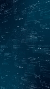 Blue digital cyberspace with program code levitation on futuristic map background technology abstract background concept