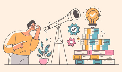 Business future vision idea success growth abstract concept. Vector graphic design illustration element © PrettyVectors