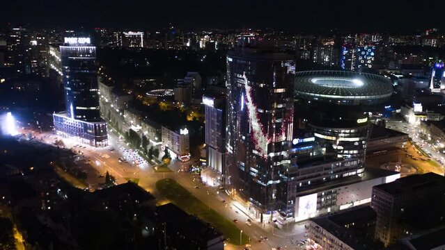 Flying Over Nigh Kiev City