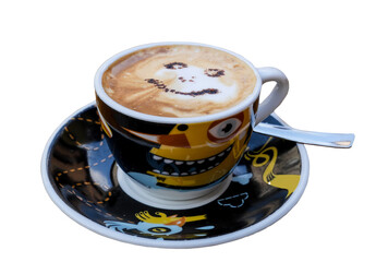 Cappuccino coffee with smiley face