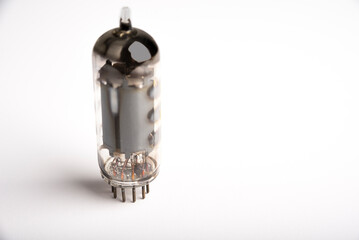 Electronic vacuum tube Transistor Bulb on a white