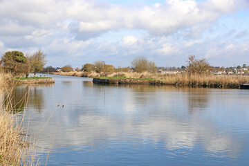 Reflections in the Exeter Canal, England