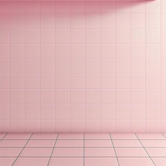 Pink ceramic tile wall and floor background and texture. Mockup for kitchen, bathroom, toilet. Empty space for your design. 3d rendering illustration