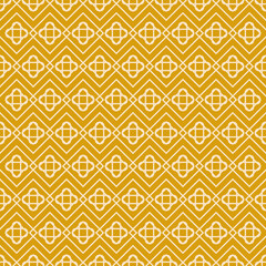 Seamless geometric pattern with line rhombus on yellow background. Vector print for fabric background, textile