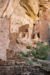 Structure of the Square Tower House Tucked Up Into the Canyon Wall