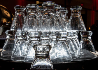 Clear Glasses Stacked
