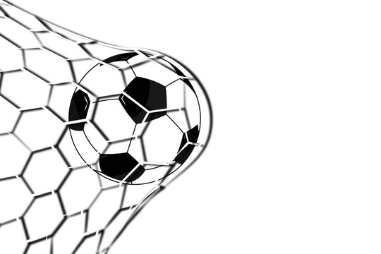 Soccer ball in the goal grid.FIFA World Cup 2022
