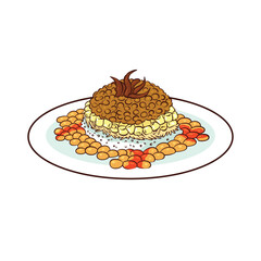 hand drawn koshari food