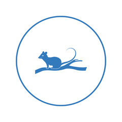 Virginia opossum short tail icon | Circle version icon |