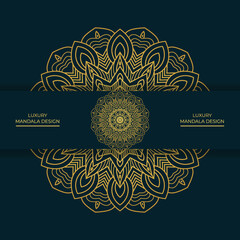 Luxury mandala with floral patterns. Luxury mandala design for print, poster, cover, flyer. Decorative mandala background design with golden color 