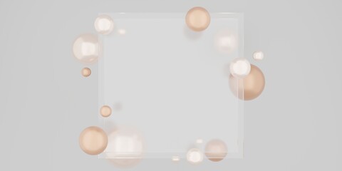 Glass frame for text and pictures Modern Decorative Background 3D Illustrations