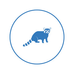 Cute animal raccoons fauna icon | Circle version icon |