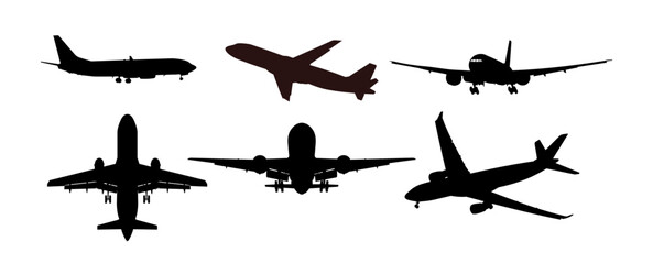 set of airplane silhouettes