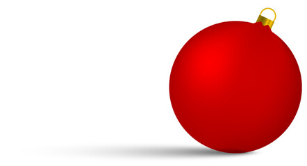 3D red realistic christmas ball. Merry Christmas and happy New Year 2023. Vector illustration