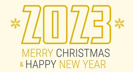 Merry Christmas and happy New Year 2023. Vector illustration