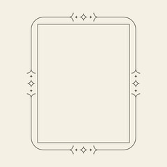 Vintage ornament frame. Outline frame design element.