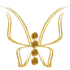 Gold Hand Drawn Glitter Butterfly