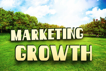 Growth marketing illustration and visualization. Main presentation banner. Growth marketing the header