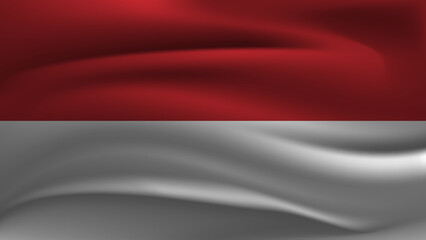 Fototapeta na wymiar Realistic Indonesian Flag Graphic Vector