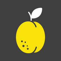 Apricot isolated design vector icon. Fruit sign