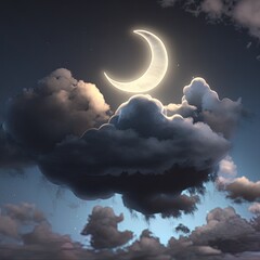 Obraz na płótnie Canvas Cloud moon symbol icon