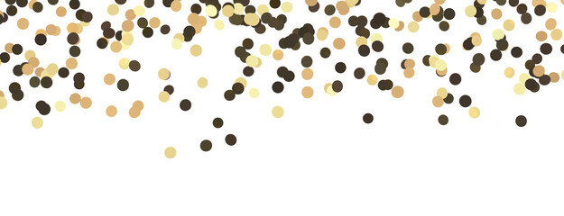 Glittering golden confetti png. Glittering golden confetti falls from above on transparent background. Celebrate festivals.