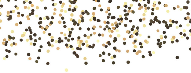 Golden serpentine confetti on transparent background. luxury isolated
