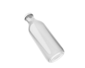 blank clear glass bottle with transparent background. 3D render.