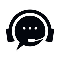 Support service for customer, call center helpline logo badge