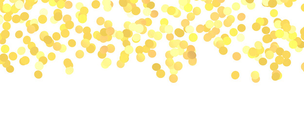 Gold confetti background, isolated on transparent background